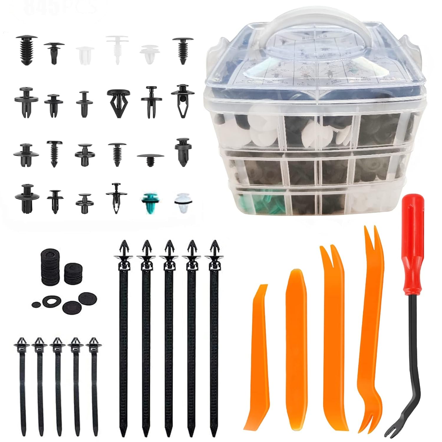 HTOMT 970PCS Bumper Retainer Clips Plastic Car Clips 31 Most Popular Sizes Rivets Push Pins Automotive Fasteners Fender Clips Door Panel Trim Clips Kit for Toyota GM Ford Honda Acura Chrysler - Image 8